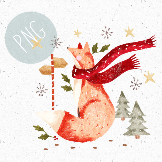 Christmas Fox PNG