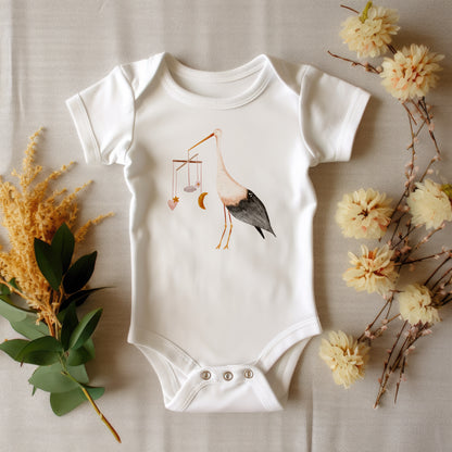 Baby Girl Stork PNG Set