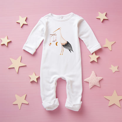 Baby Girl Stork PNG Set