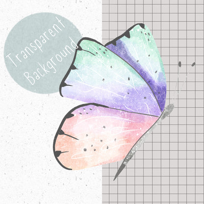 Pastel Butterflies PNG Set