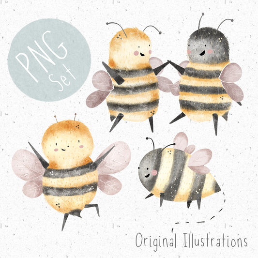 Dancing Bees PNG Set