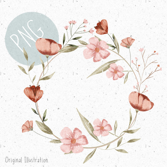 Floral Frame Wreath PNG