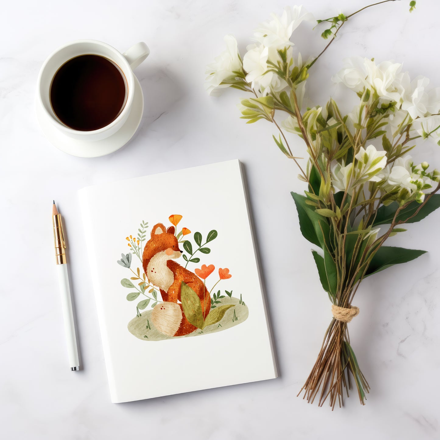 Spring Foxes PNG Set