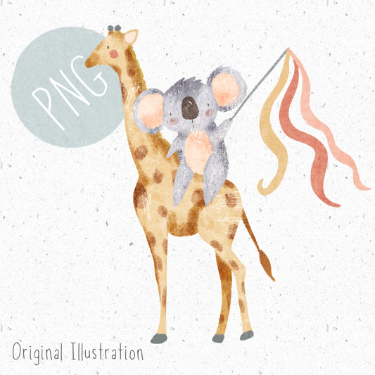 Giraffe & Koala PNG