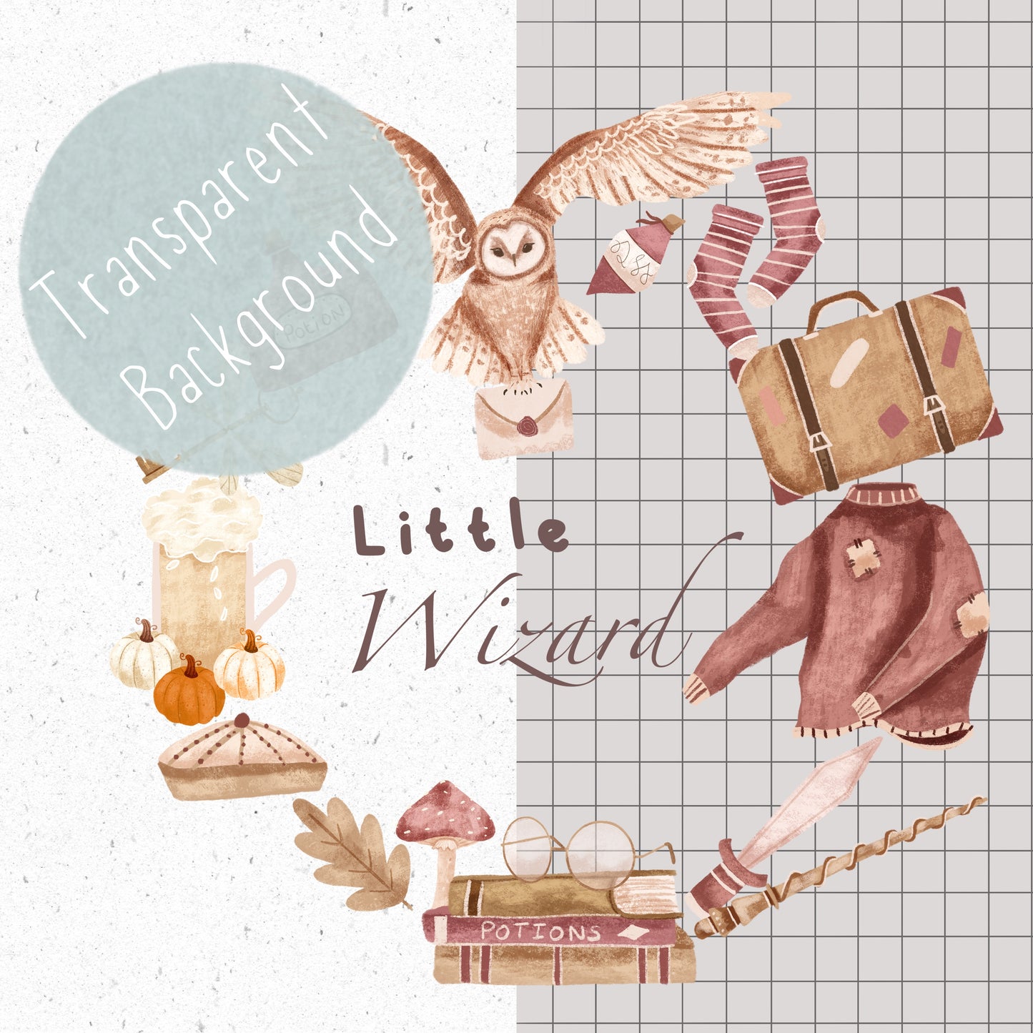 Little Wizard Wreath PNG