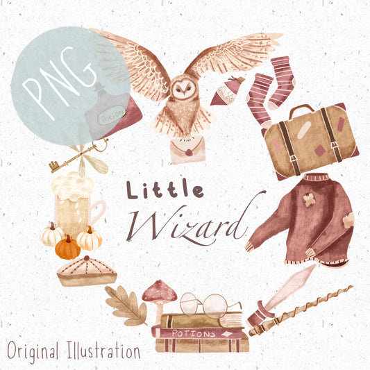 Little Wizard Wreath PNG