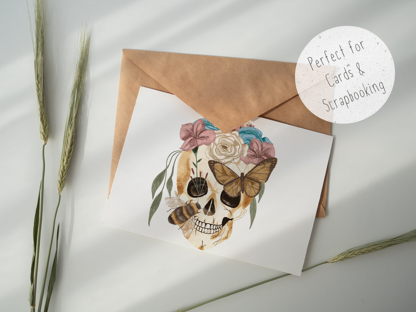 Floral Skeleton PNG Set