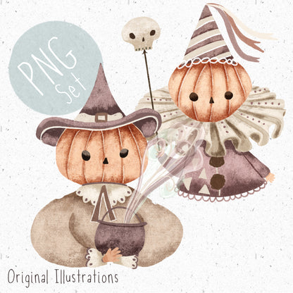 Pumpkin Spooks PNG Set