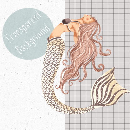 Winter Mermaid PNG Set