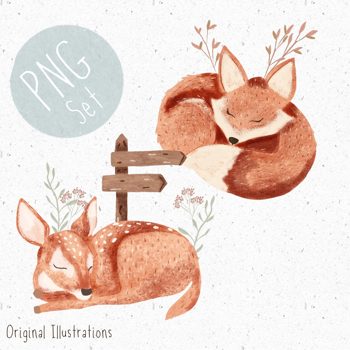 Fox & Fawn PNG Set