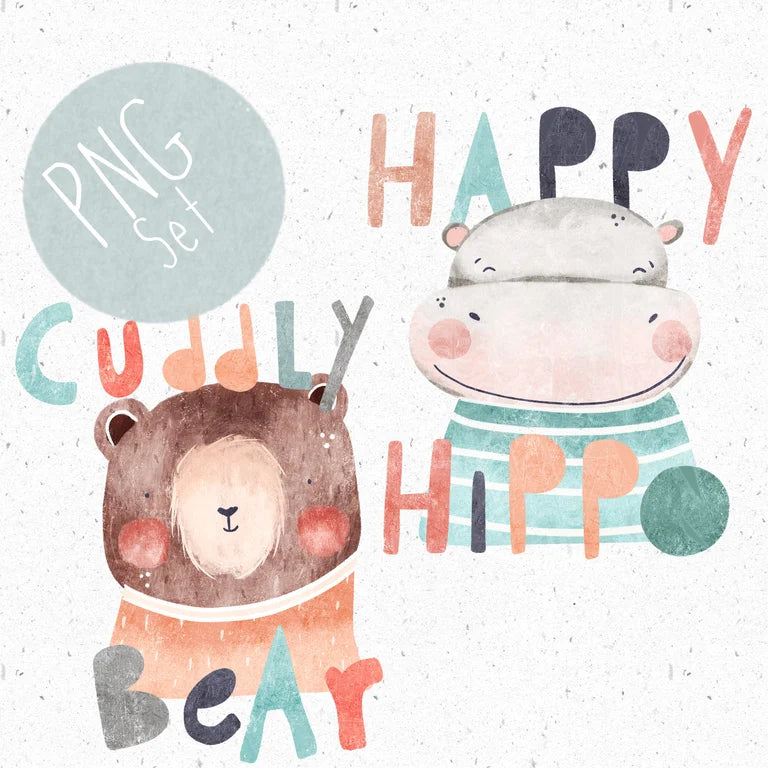 Happy & Cuddly PNG Set