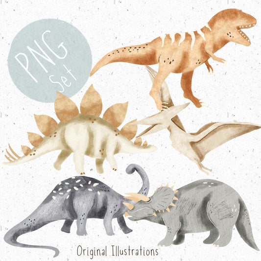 Neutral Dino PNG Set