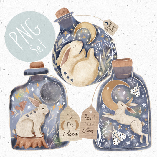 Magic in a bottle PNG Set