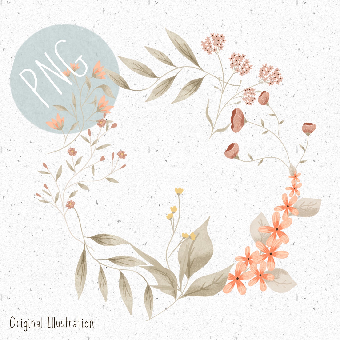 Spring Floral Wreath PNG