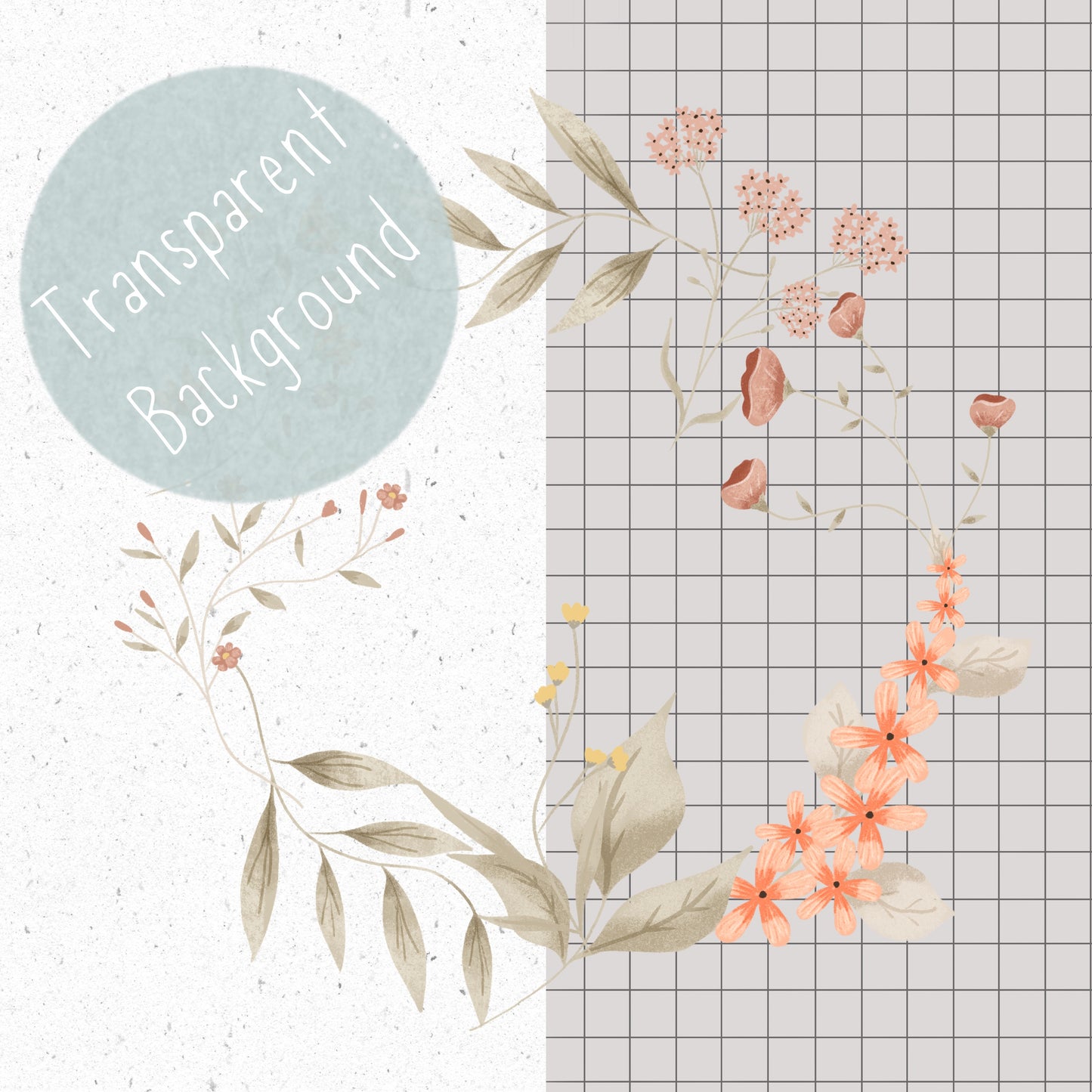 Spring Floral Wreath PNG