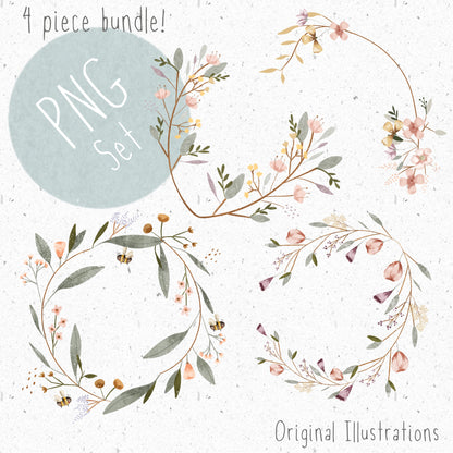 Woodland Wreaths PNG Set