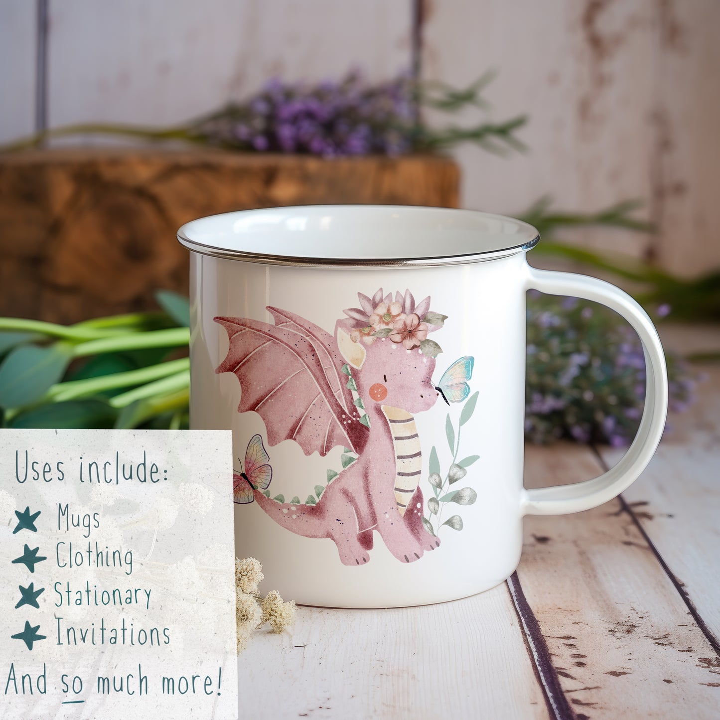 Floral Dragon PNG Set