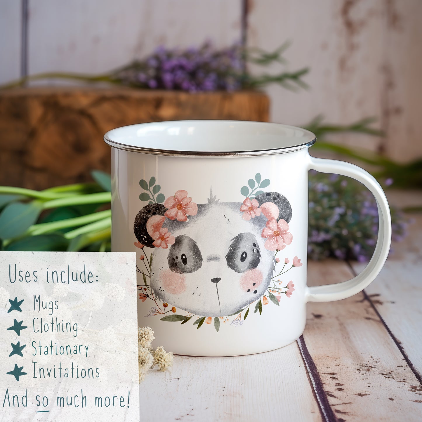 Floral Panda PNG