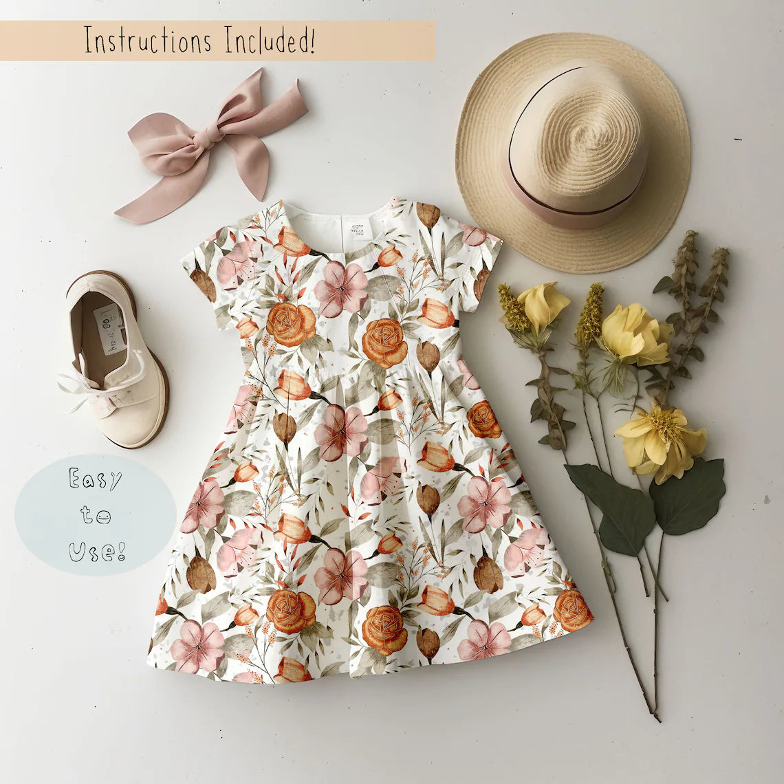 Summer Kids Dress Mock-up