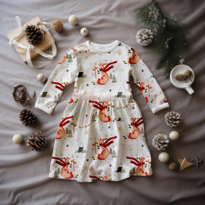 Long Sleeved Christmas Dress Mock-up