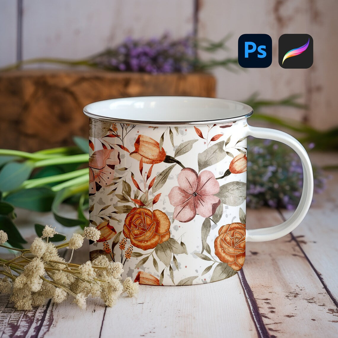 Seamless Pattern Mug Mockup