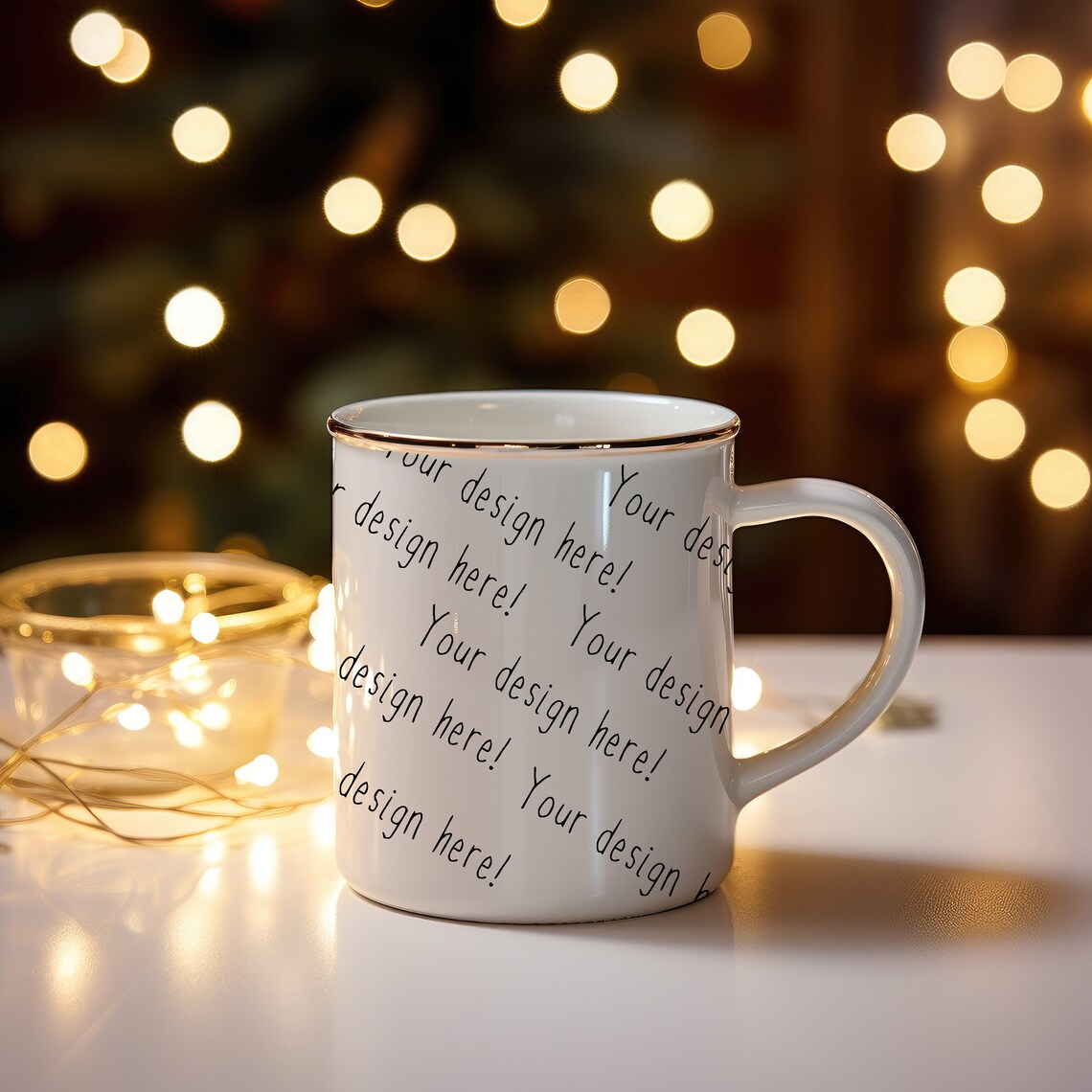 Seamless Pattern Christmas Mug Mockup