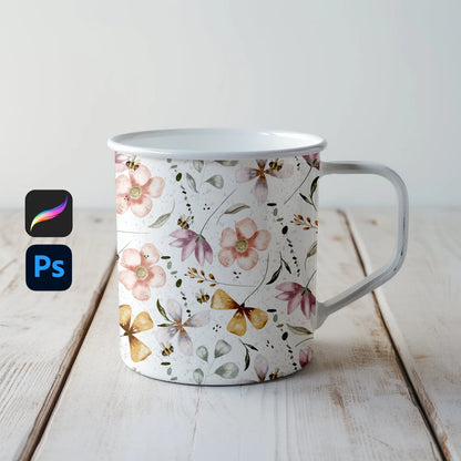 Seamless Pattern Minimalist Mug Mockup