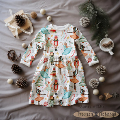 Long Sleeved Christmas Dress Mock-up