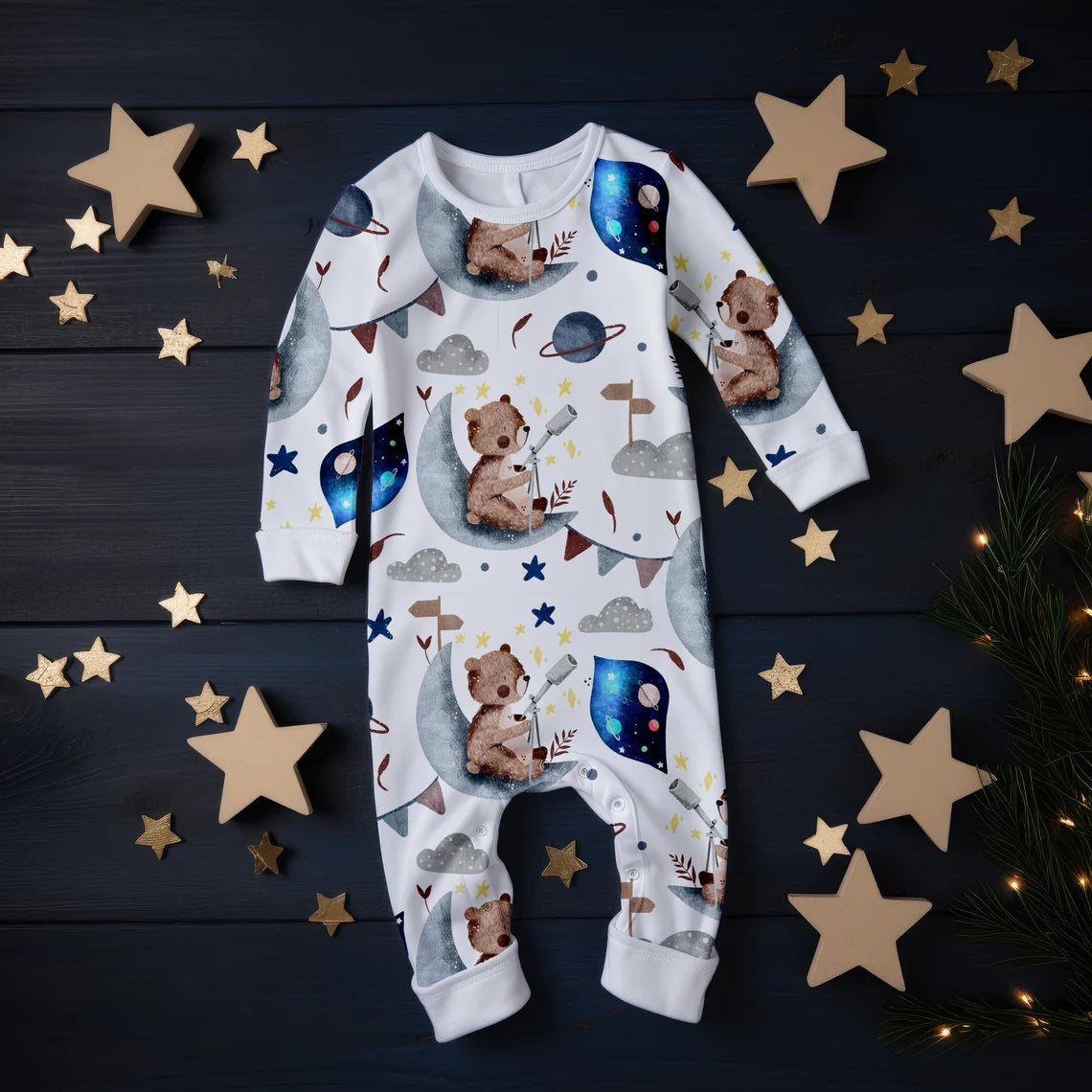 Baby Coverall / Sleepsuit Mockup - Boys Theme