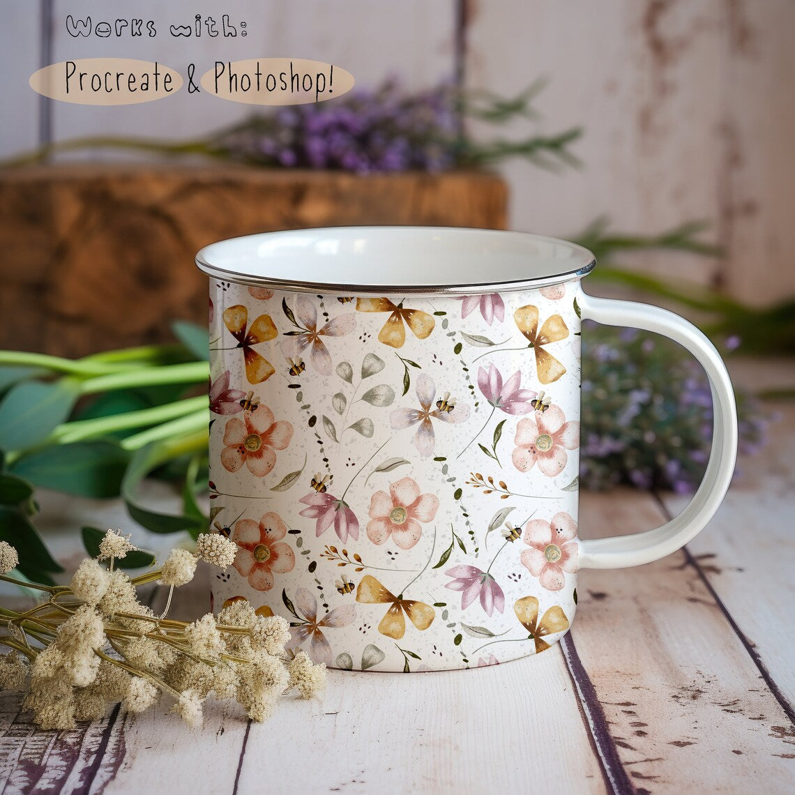 Seamless Pattern Mug Mockup