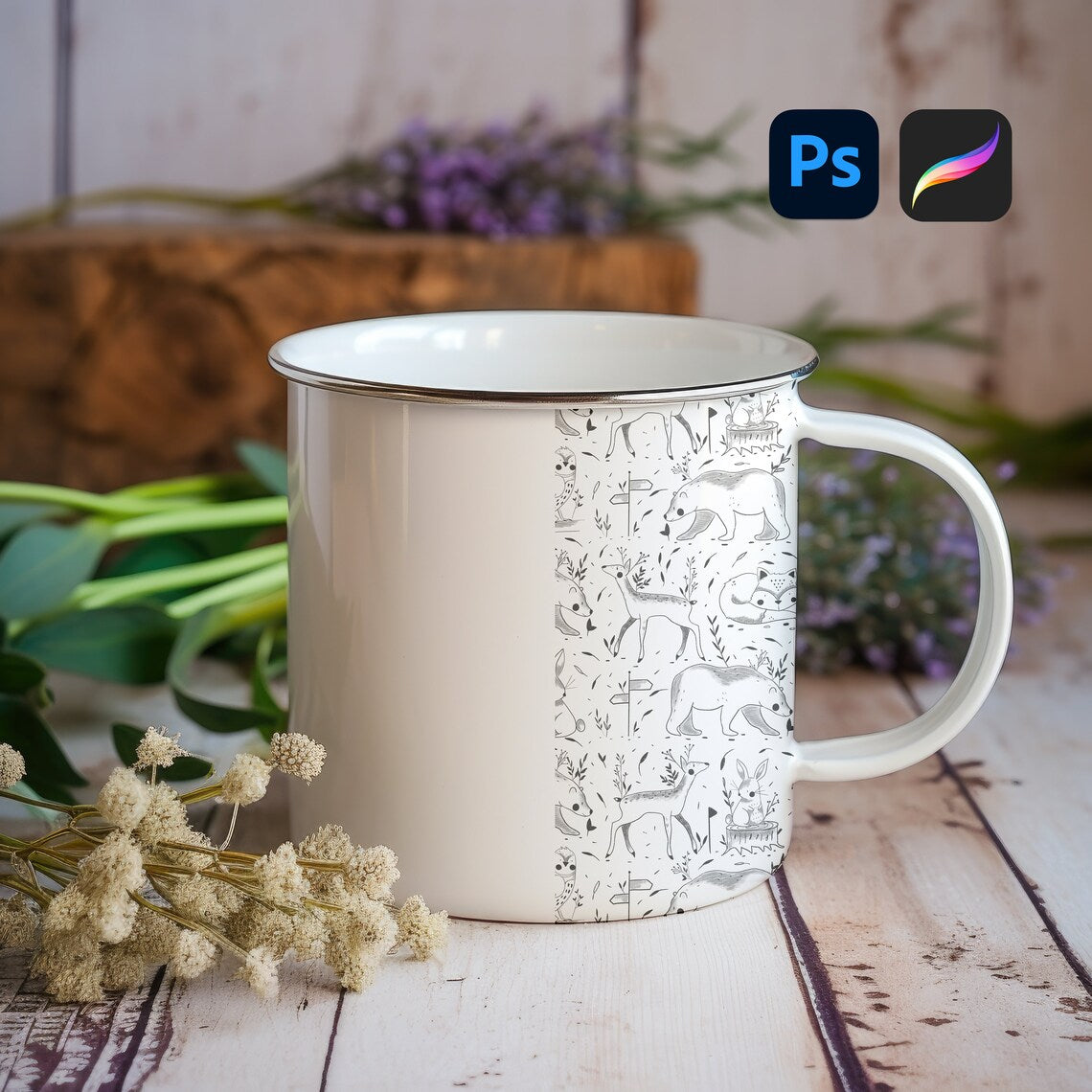 Seamless Pattern Mug Mockup