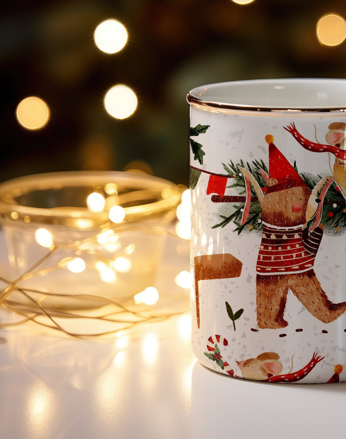 Seamless Pattern Christmas Mug Mockup