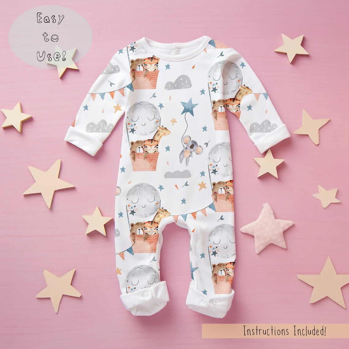 Baby Coverall / Sleepsuit Mockup - Girls Theme