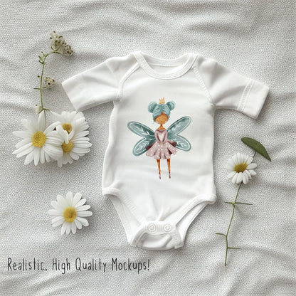 Baby Onesie Floral Mock-up