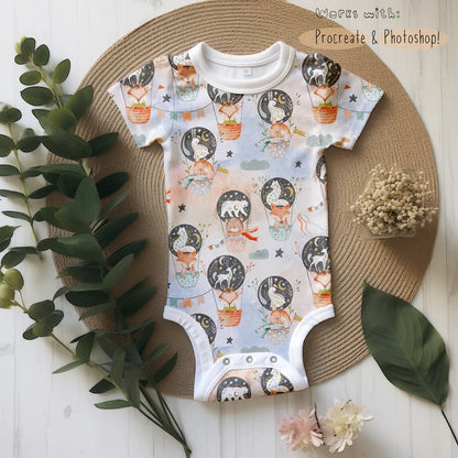 Baby Onesie Wicker Mock-up