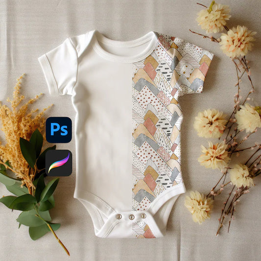 Baby Onesie Boho Mock-up