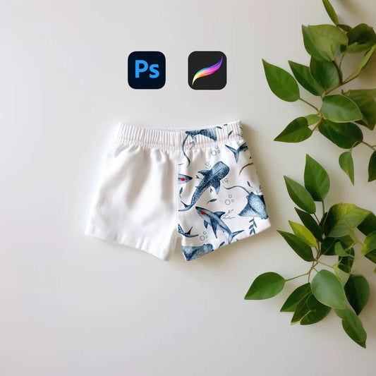 Kids Shorts Leafy Mock-up