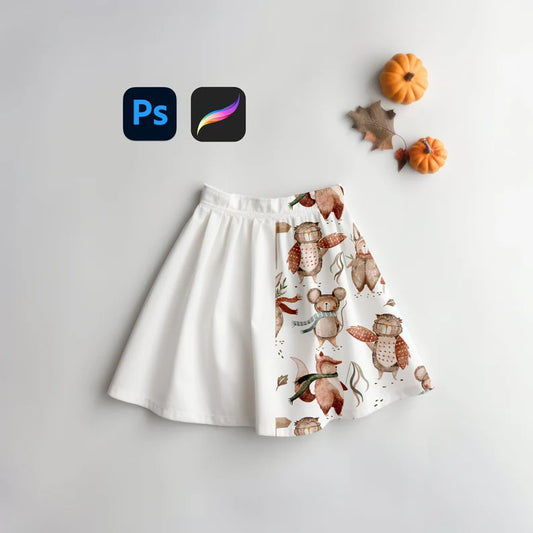 Kids Skirt Halloween Mock-up