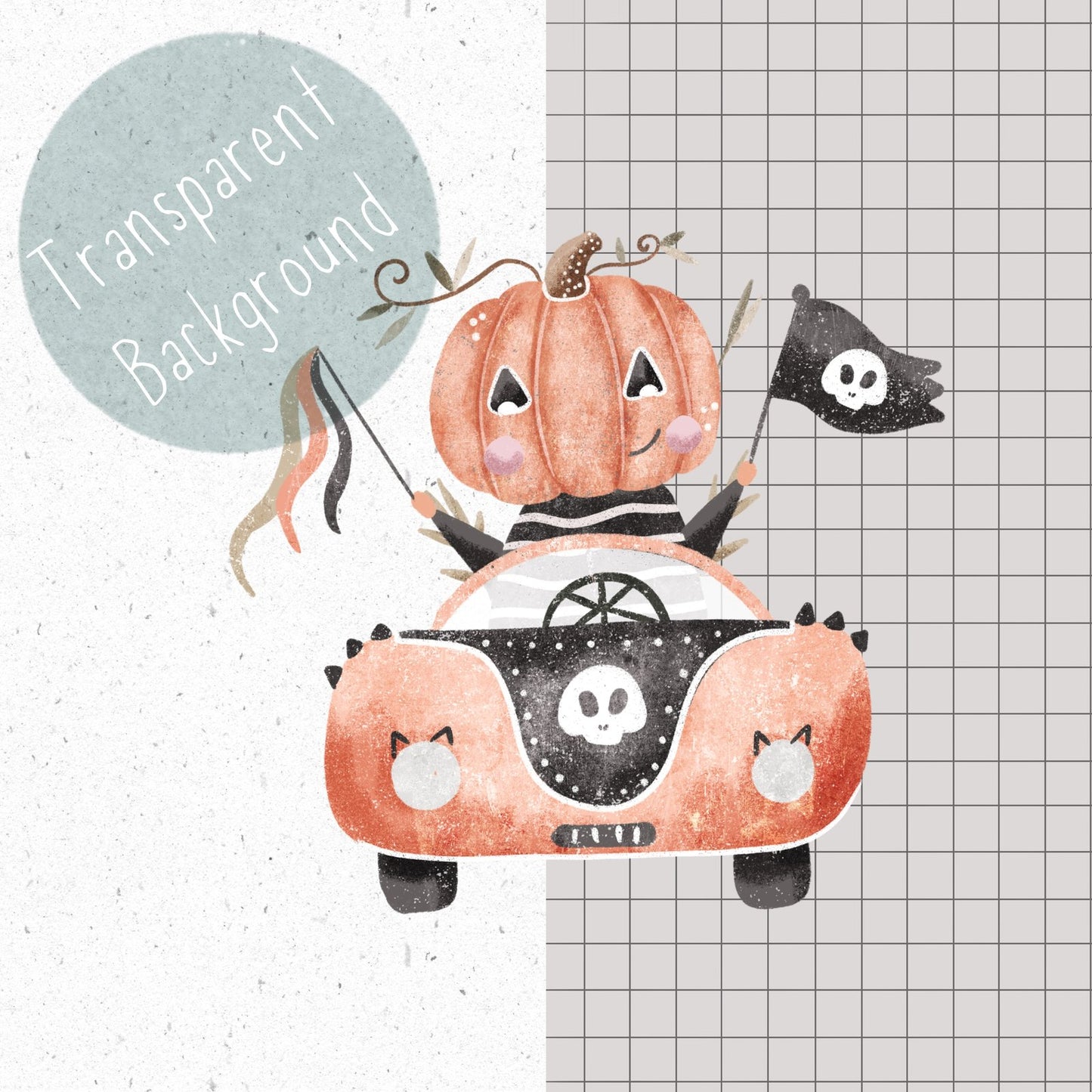 Halloween Cars PNG Set