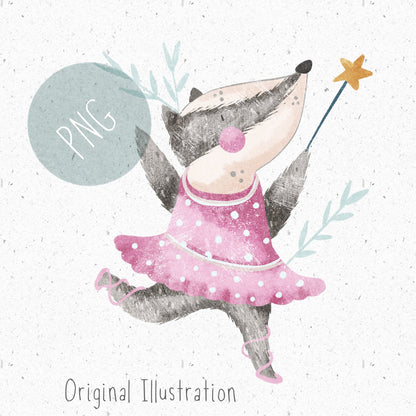 Badger Ballerina PNG