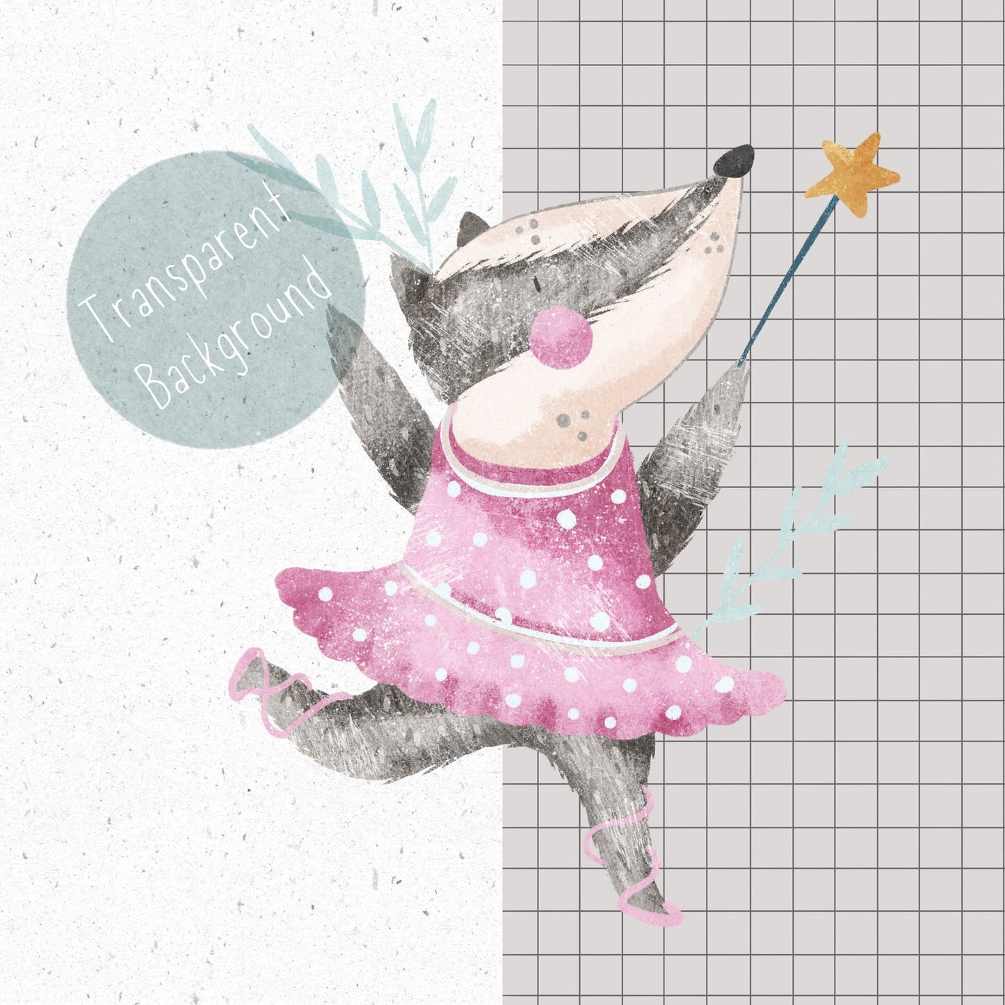 Badger Ballerina PNG