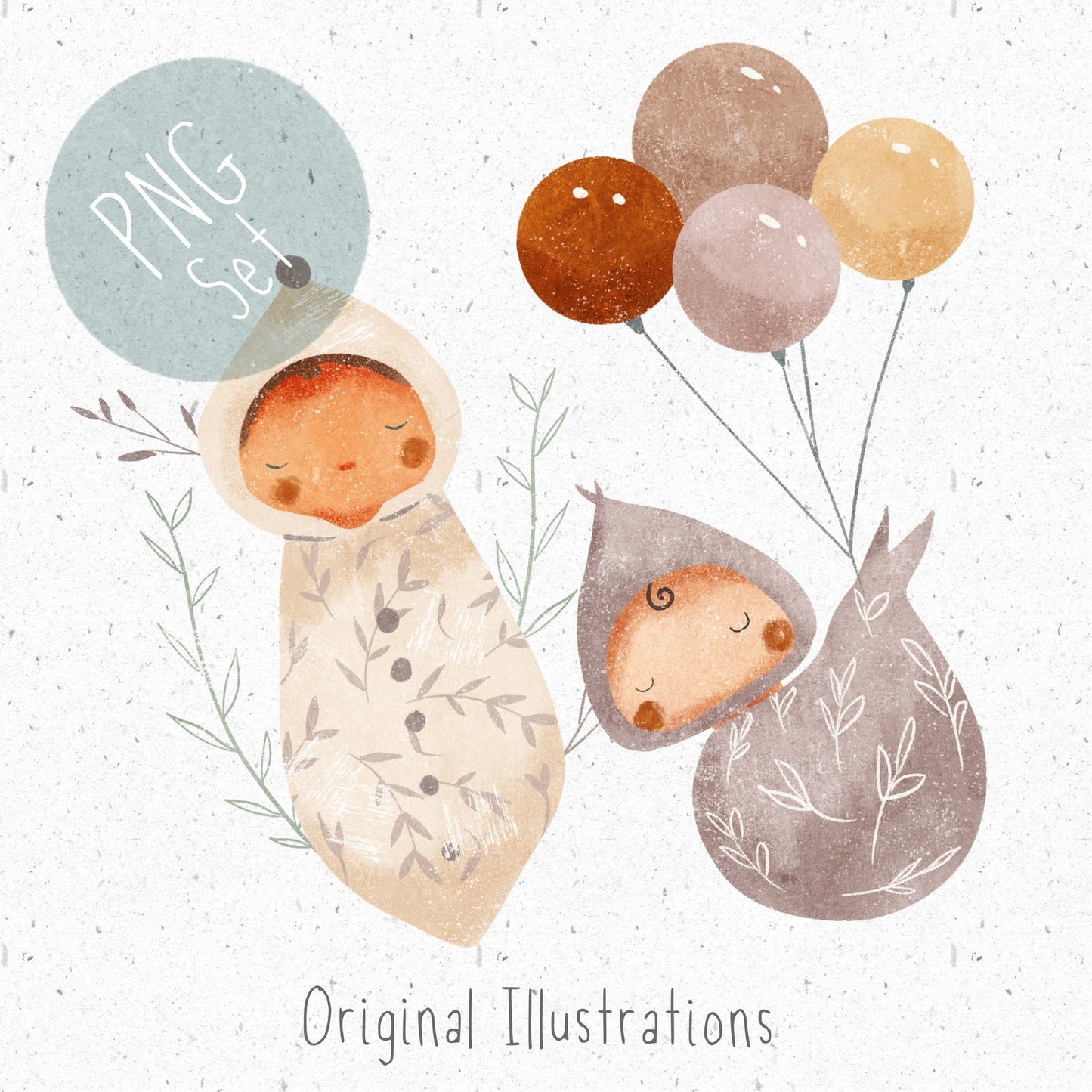 Boho Baby PNG set