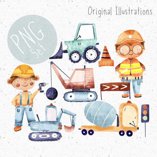 9 Piece Construction PNG Set