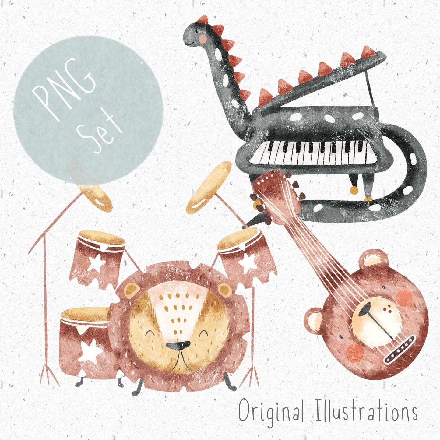 Musical Animals PNG Set